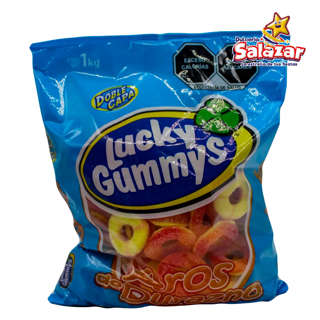 [CHE0019] GOMA LUCKY AROS DE DURAZNO -B.1KG- "C/8/1"