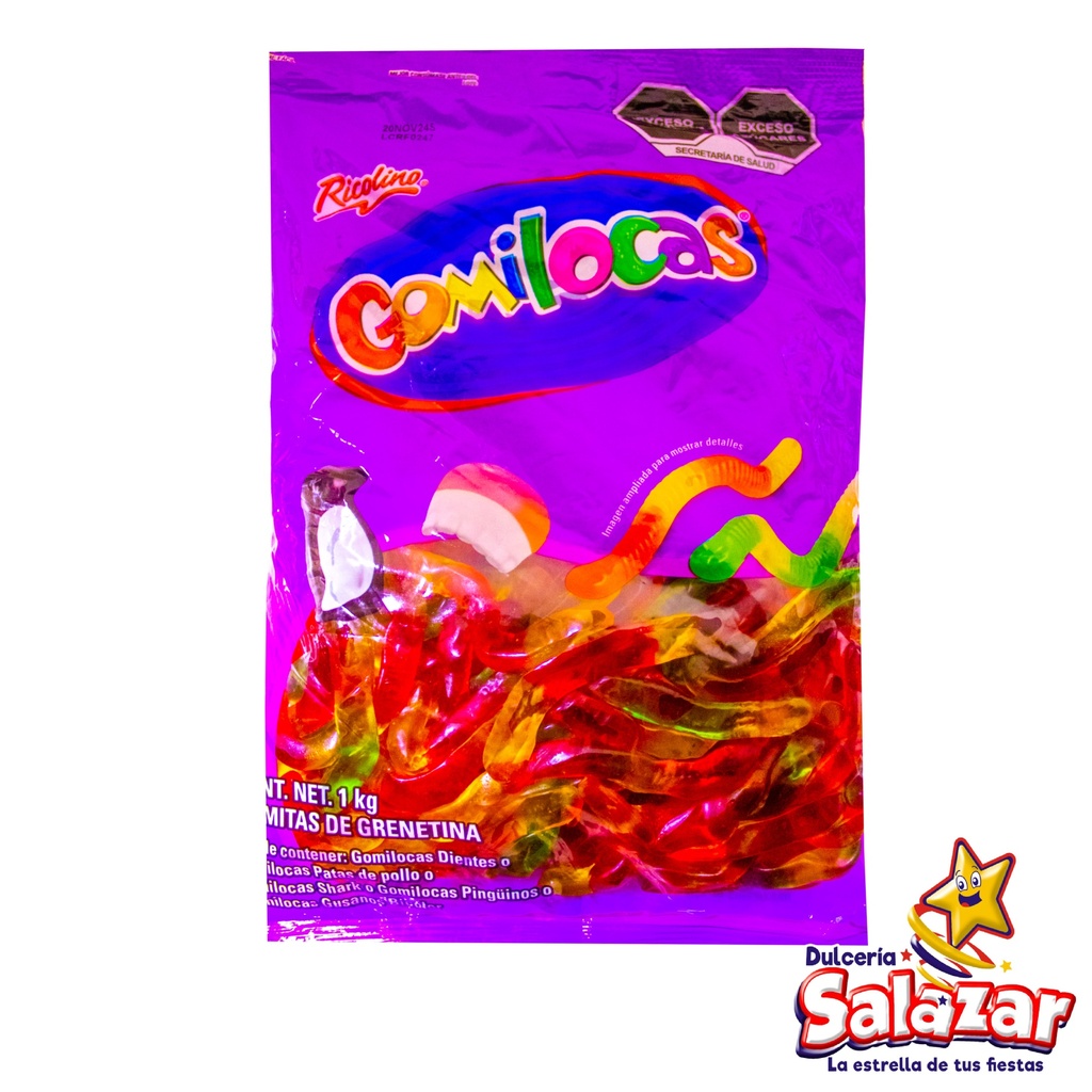 GOMILOCAS GUSANO BICOLOR  X KILO AGRANEL "C/10/1"