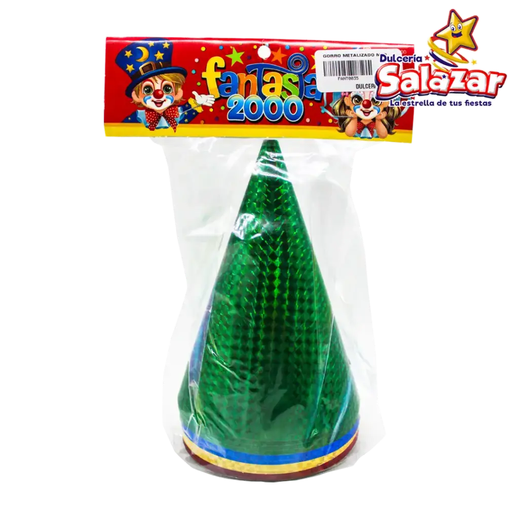 [FANT0035] GORRO METALIZADOS FANTASIA CONO MEDIANO -B.12PZA- "C/30/12"