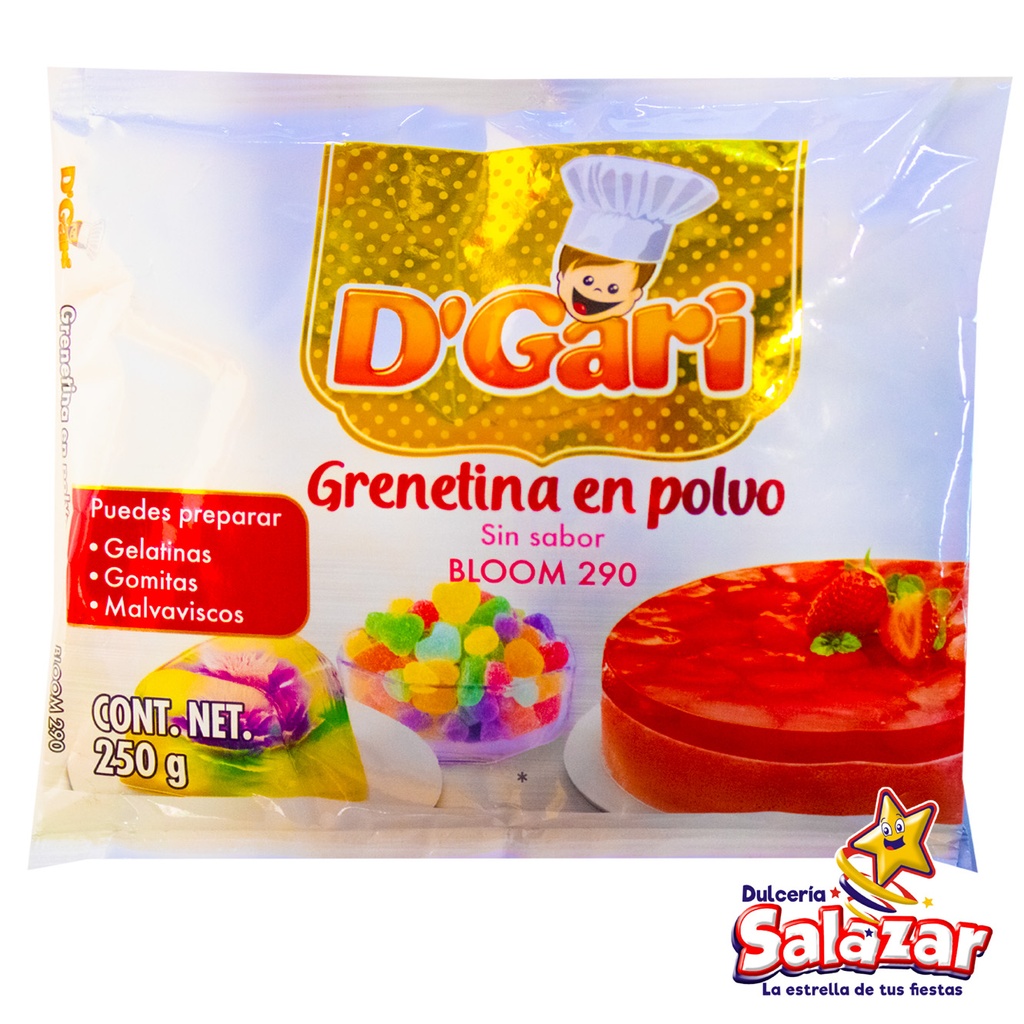 [DGA0058] GRENETINA EN POLVO SIN SABOR BLOOM  D' G -B.250G- "C/20/1"