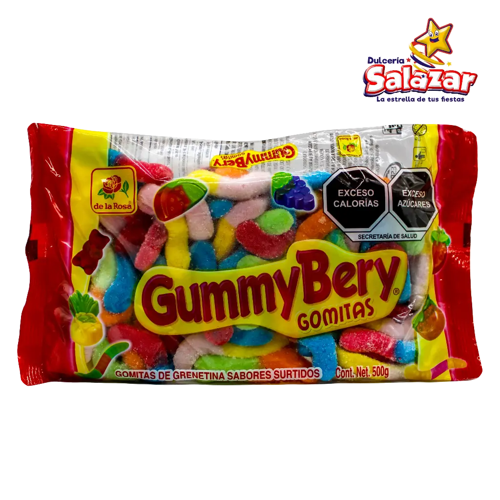[ROS0212] GUMMY BERY LOMBRIZ NEON ACIDULADA DLR -B.500GR- "C/16/500"