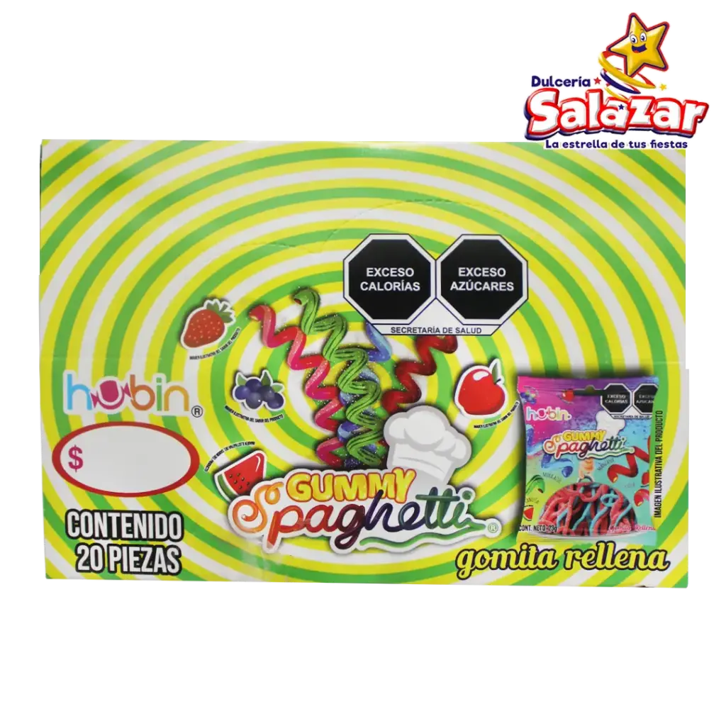 GUMMY SPAGHETTI  RELLENA HUBIN -D.20P.- "C/12/20"