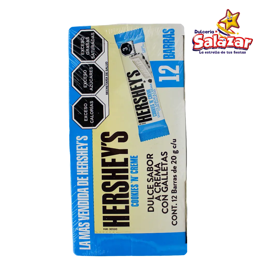 HERSHEY BARRA COOKIES'N CREME BARRA CHICA -D.240G- "C/12/12"