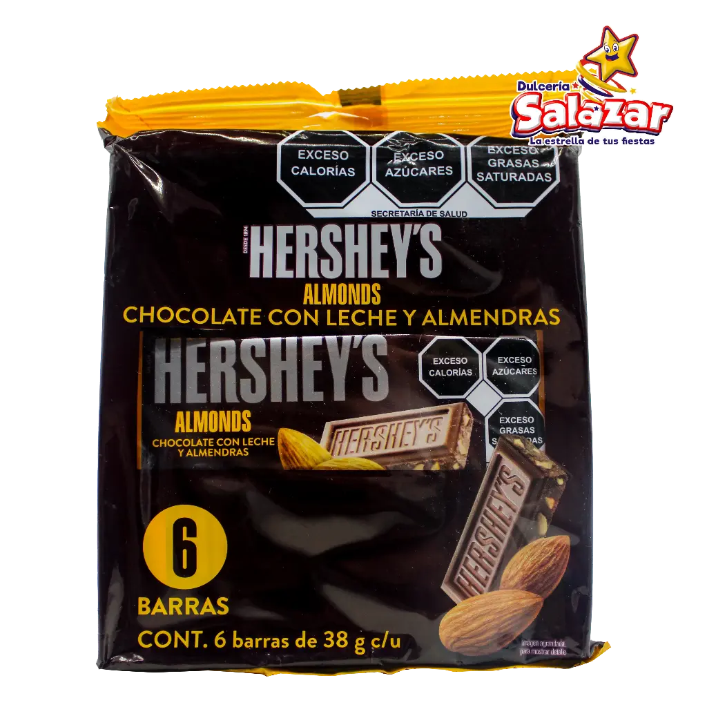 HERSHEY'S BARRA ALMENDRA SIX PACK -B.228G- "C/12/6"