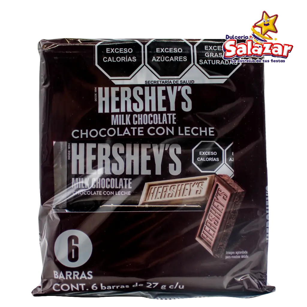 [HER0233] HERSHEYS BARRA LECHE SIX PACK -B.162G- "C/14/6"