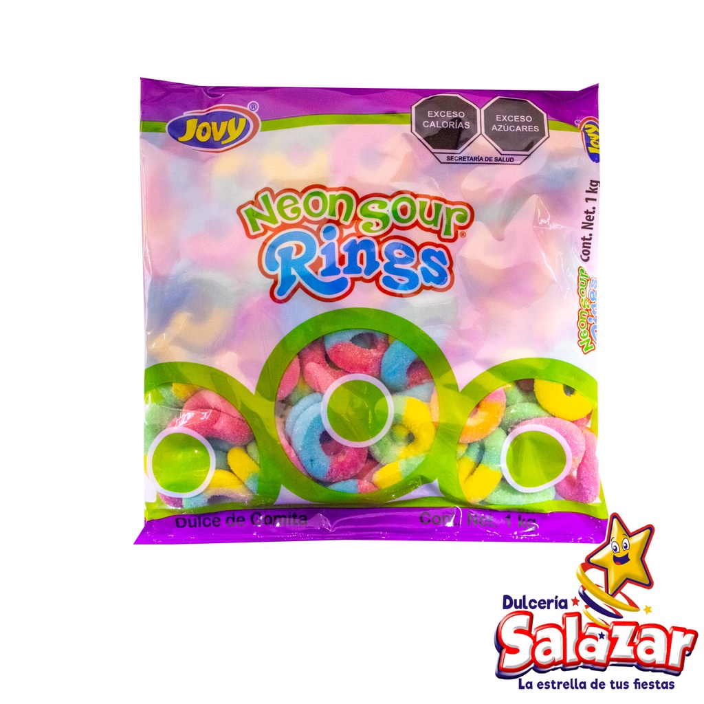 JOVY RINGS NEON SOUR (AROS DE NEON) -B.1KG- "C/10/1"