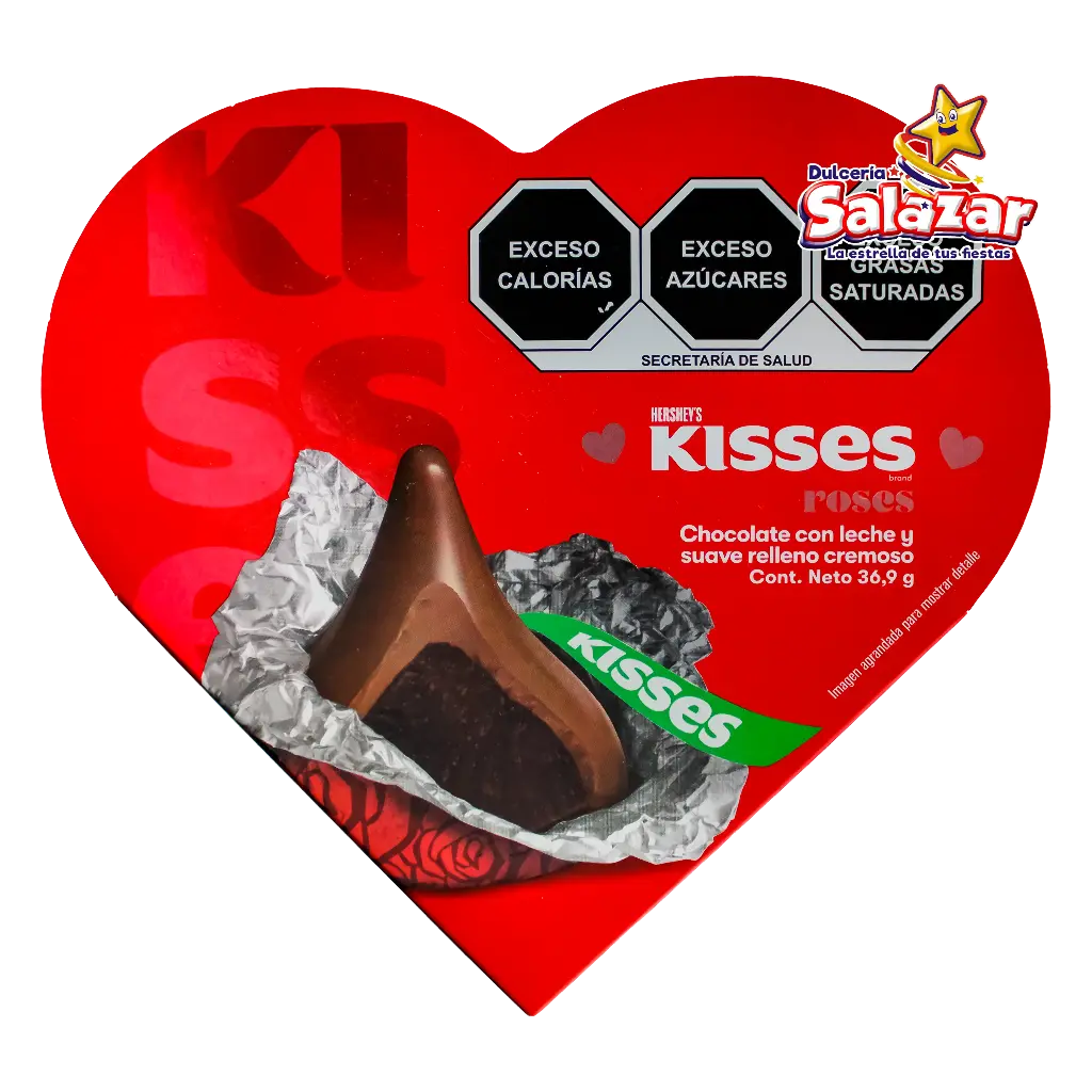 KISSES ROSES HEART CORAZON CHOCOLATE -D.36.9G- "C/24/1"