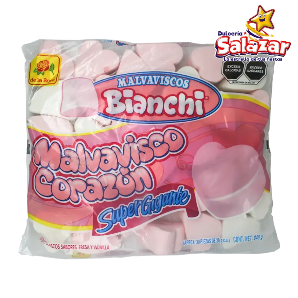 MALVAVISCO JUMBO CORAZON BLANCO/ROSA DLR -B.840G- "C/5/30"