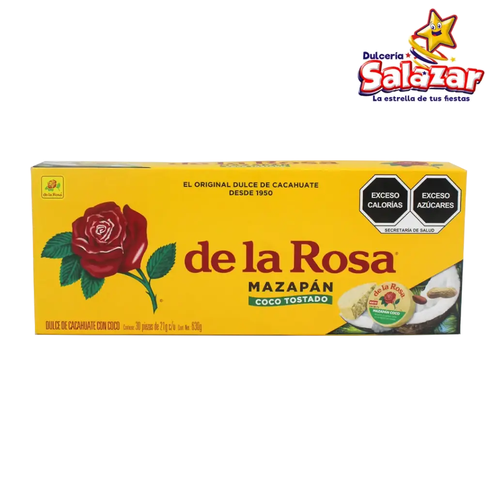 [ROS0208] MAZAPAN CON COCO TOSTADO DLR -D.630G- "C/20/30"