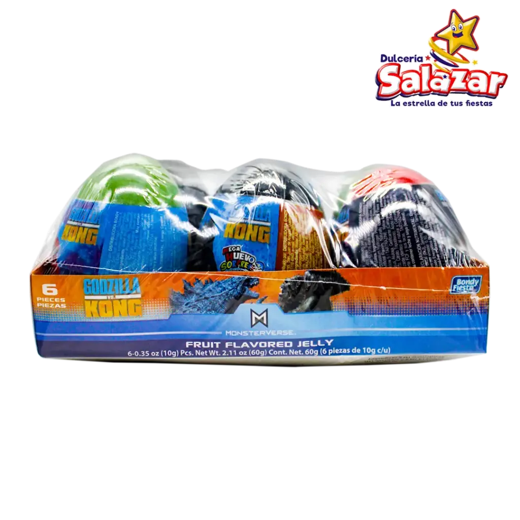 MEGA HUEVO GODZILLA VS KONG C/GELATINA "C/12/6"