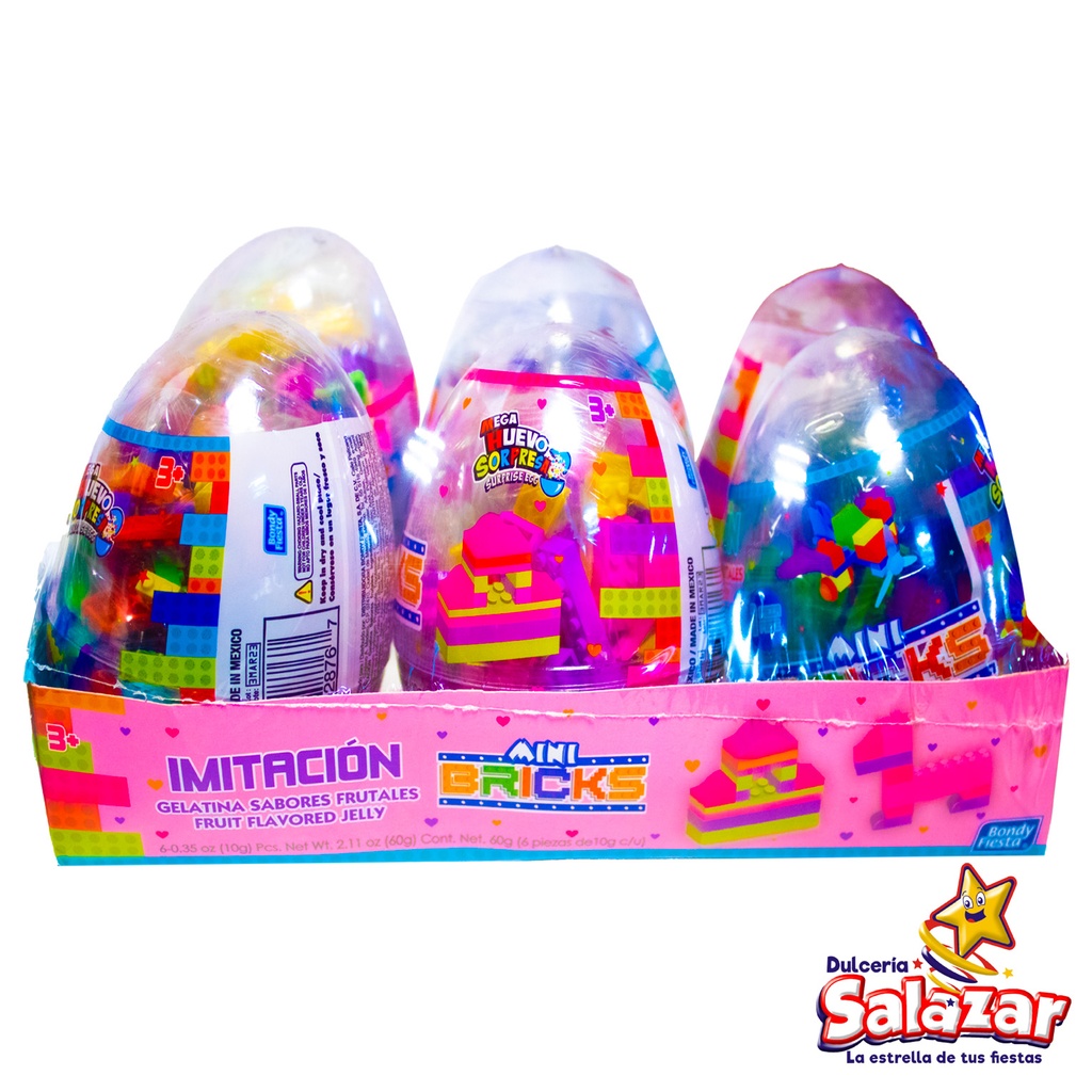 [BON0390] MEGA HUEVO MINI BRICKS C/GELATINA G02877 "C/12/6"