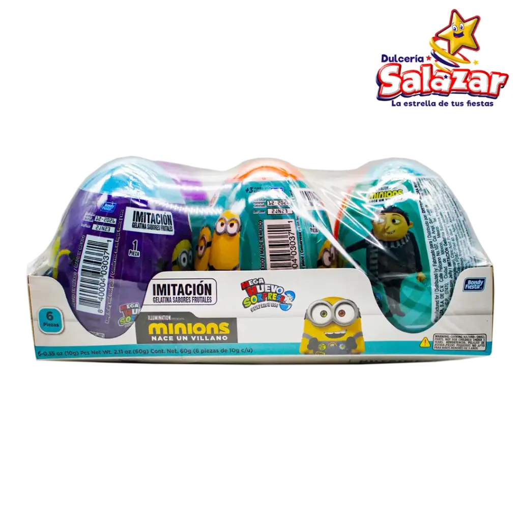 MEGA HUEVO MINIONS C/GELATINA G03038 -D.60G- "C/12/6"