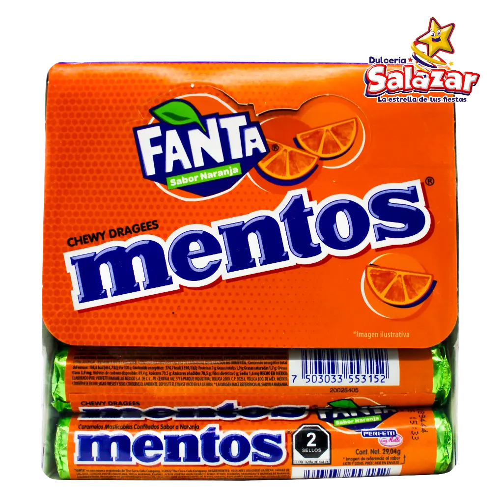 MENTOS TUBO FANTA NARANJA CHUPACHUPS -D. -D.348.48G- "C/16/12"