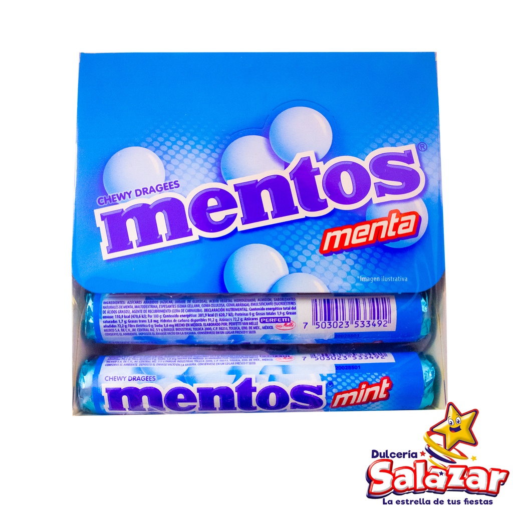 MENTOS TUBO ROLL MENTA CHUPACHUPS -D.348.48G- "C/16/12"