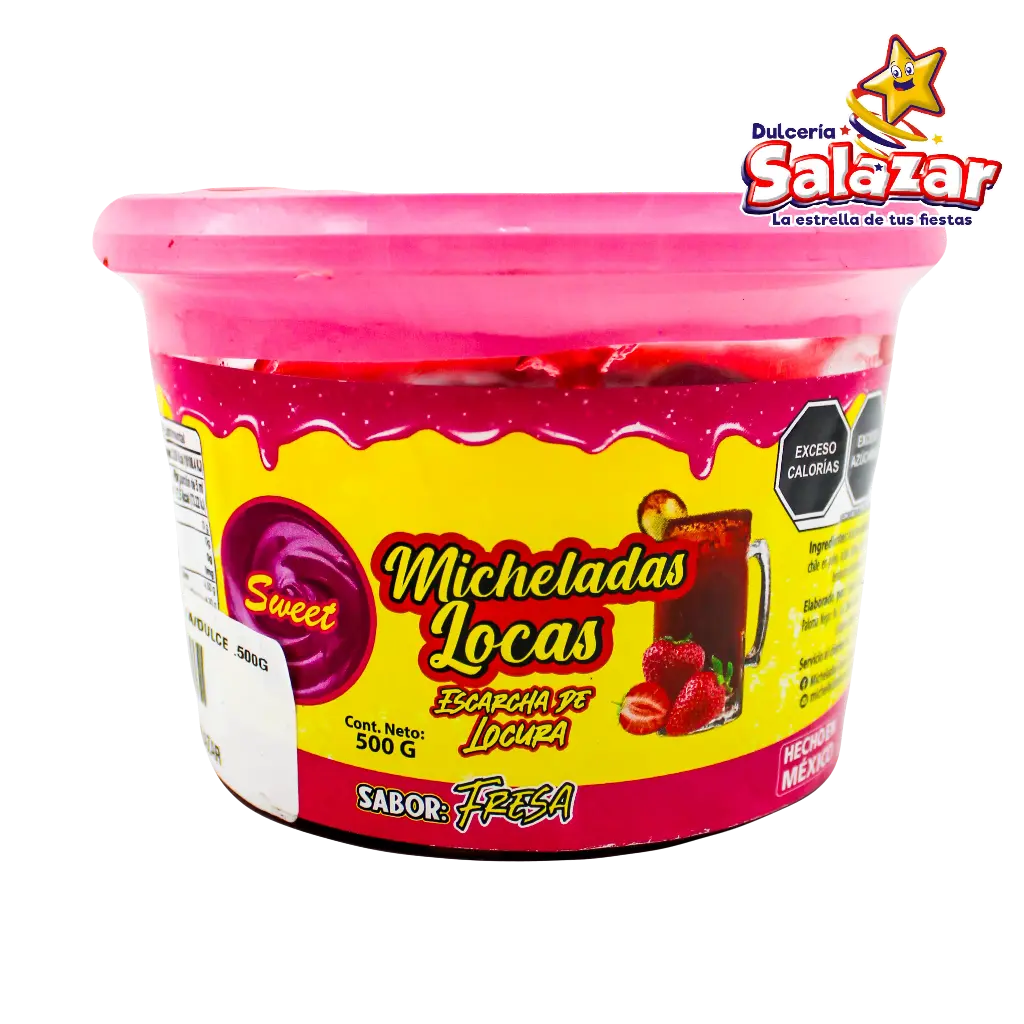 [ART0004] MICHELADAS LOCAS SABOR FRESA DULCE -BOT.500G- "C/18/1"