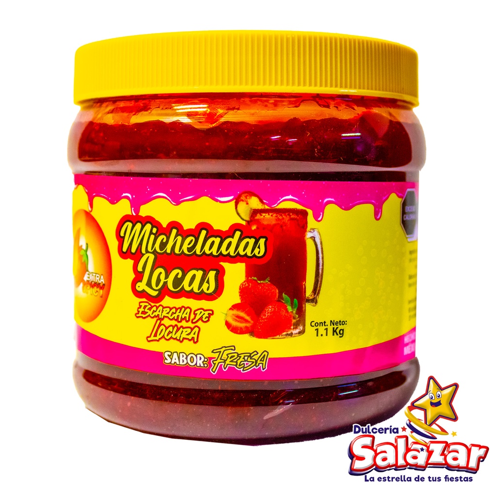 MICHELADAS LOCAS SABOR FRESA SWEET Y SPI -BOT.1.1KG- "C/12/1"