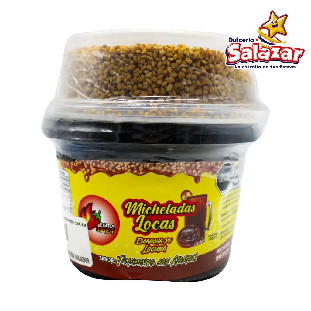 MICHELADAS LOCAS SABOR TAMARINDO C/AJONJ -BOT.600G- "C/12/1"