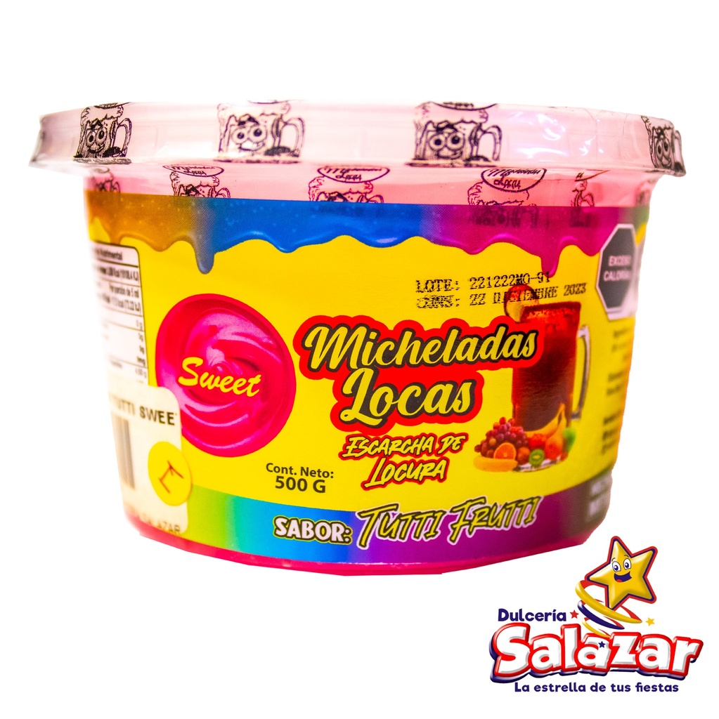 [ART0010] MICHELADAS LOCAS SABOR TUTTI FRUTTI -BOT.500G- "C/18/1"