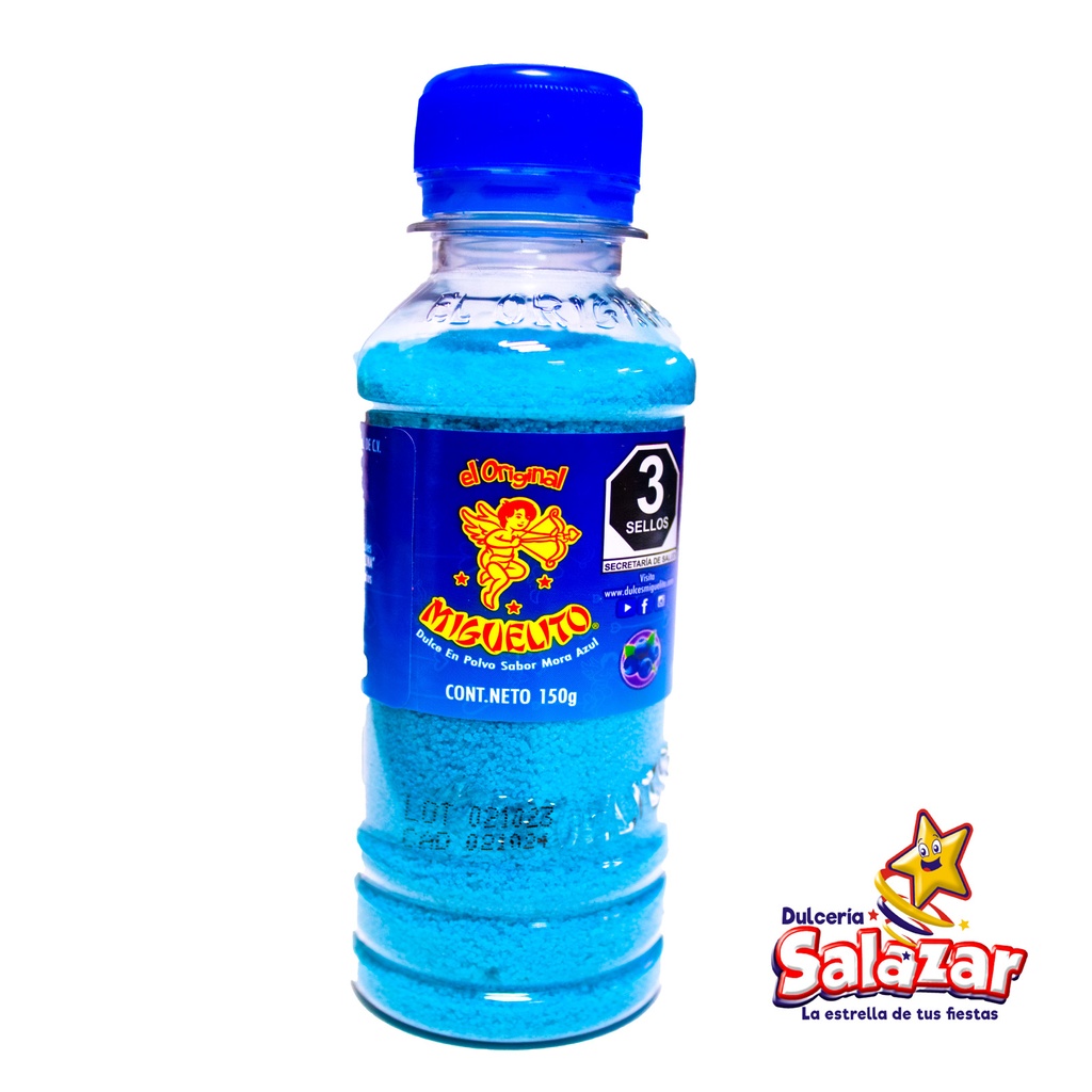 MIGUELITO POLVO SABORES MORA AZUL BOTELL -BOT.150G- "C/10/1"