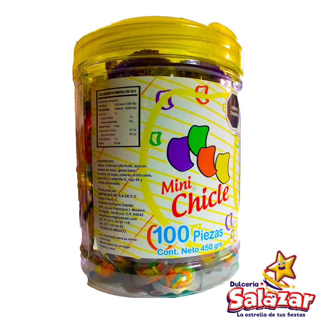 [MT0012] CHICLE MINI MT -V.450G- "C/6/100"
