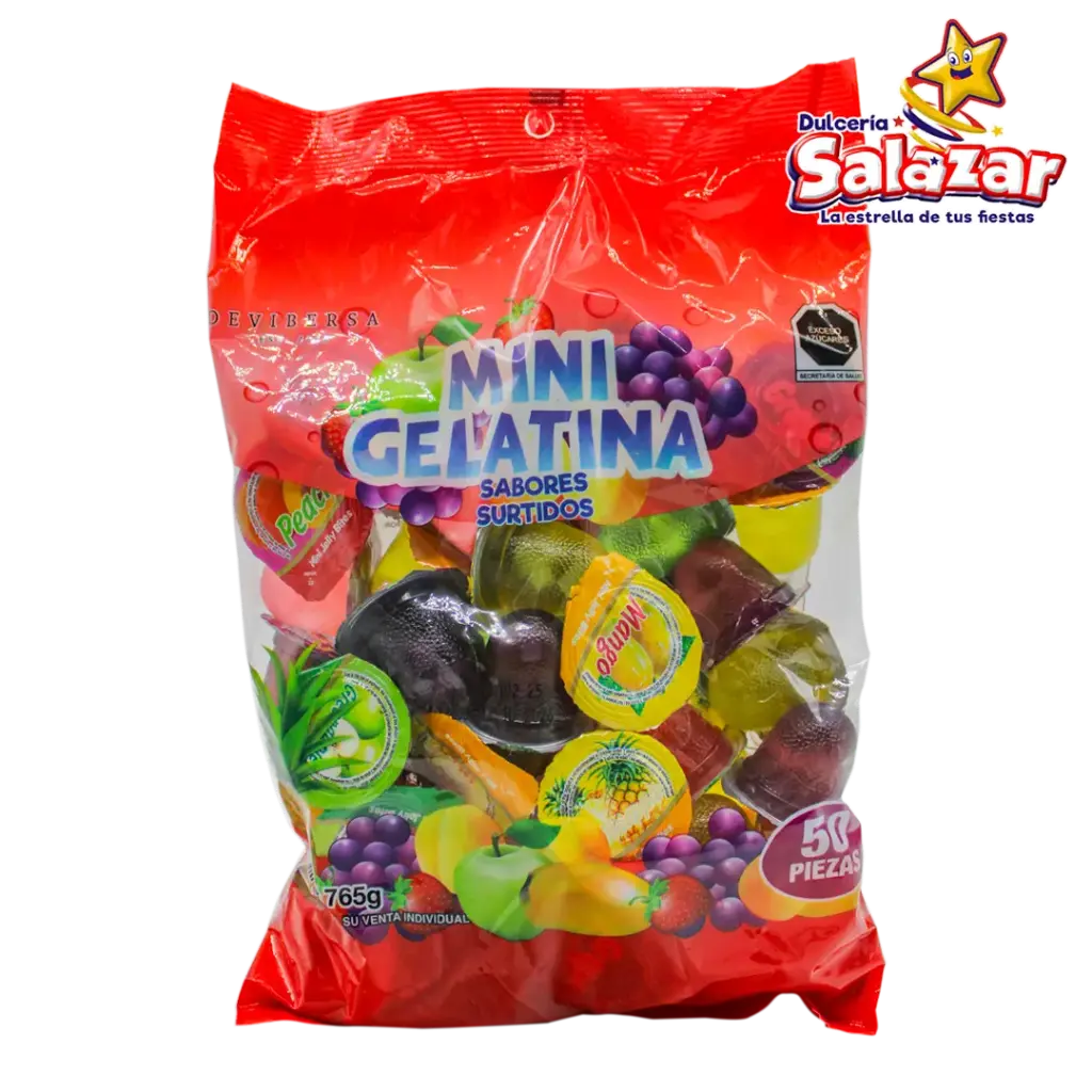 MINI GELATINA SABORES SURTIDOS -D.50PZA- "C/12/1"