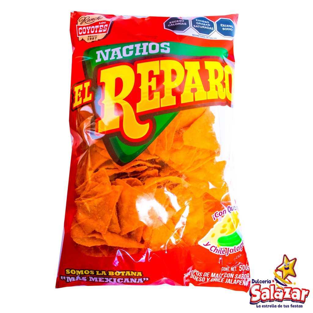 NACHOS EL REPARO QUESO/JALAPEÑO COYOTES -B.500G- "C/12/1"