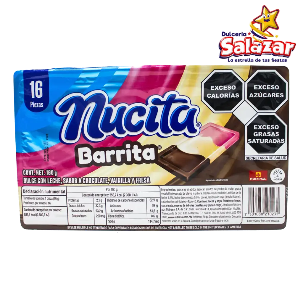 NUCITA BARRITA TRISABOR NUTRESA -D.160G- "C/24/16"