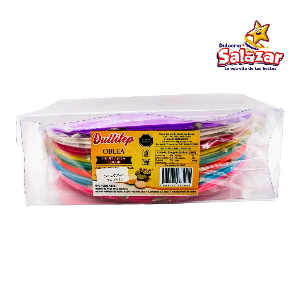 OBLEA C/ SEMILLA DE  PEPITORIA COLOR DUL -E.70G- "C/30/1"