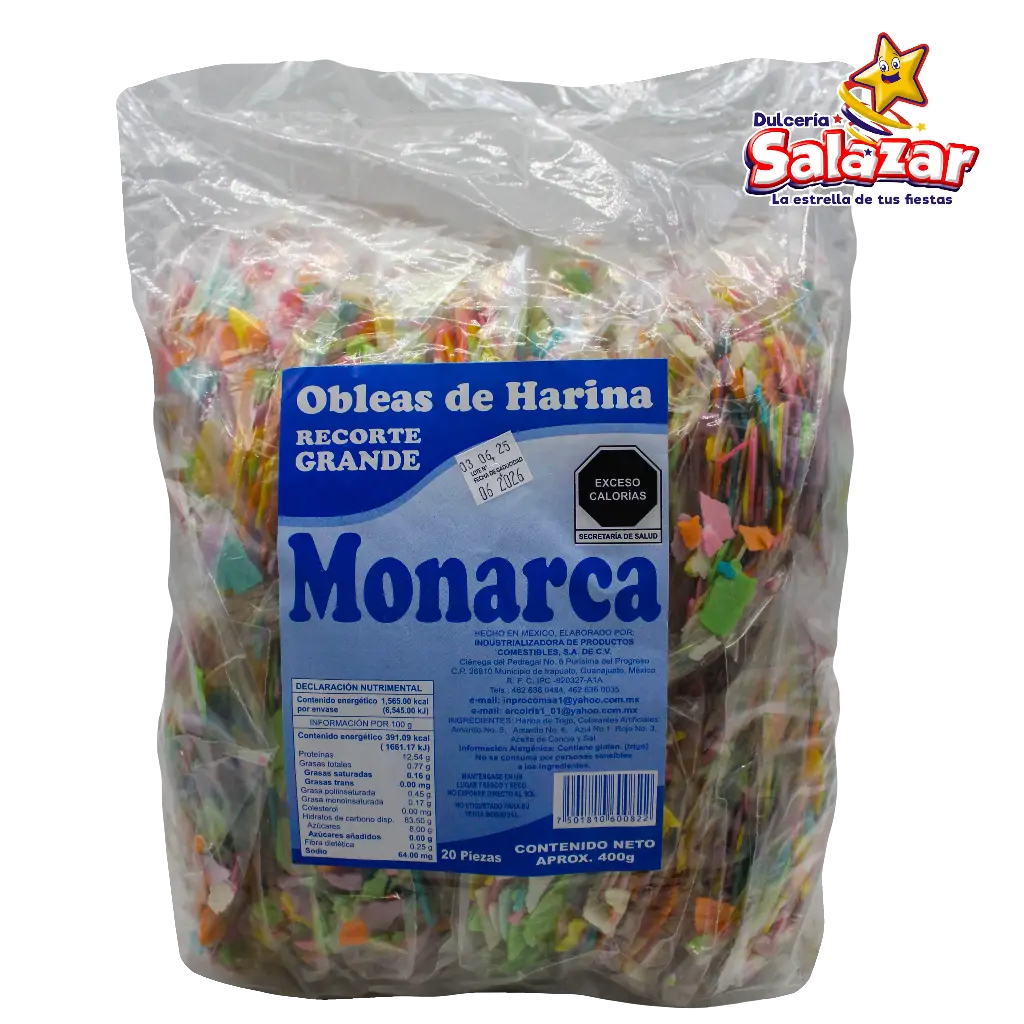 [ARI0011] OBLEA RECORTE MONARCA AZUL GRANDE -B.400G- "B/5/20"