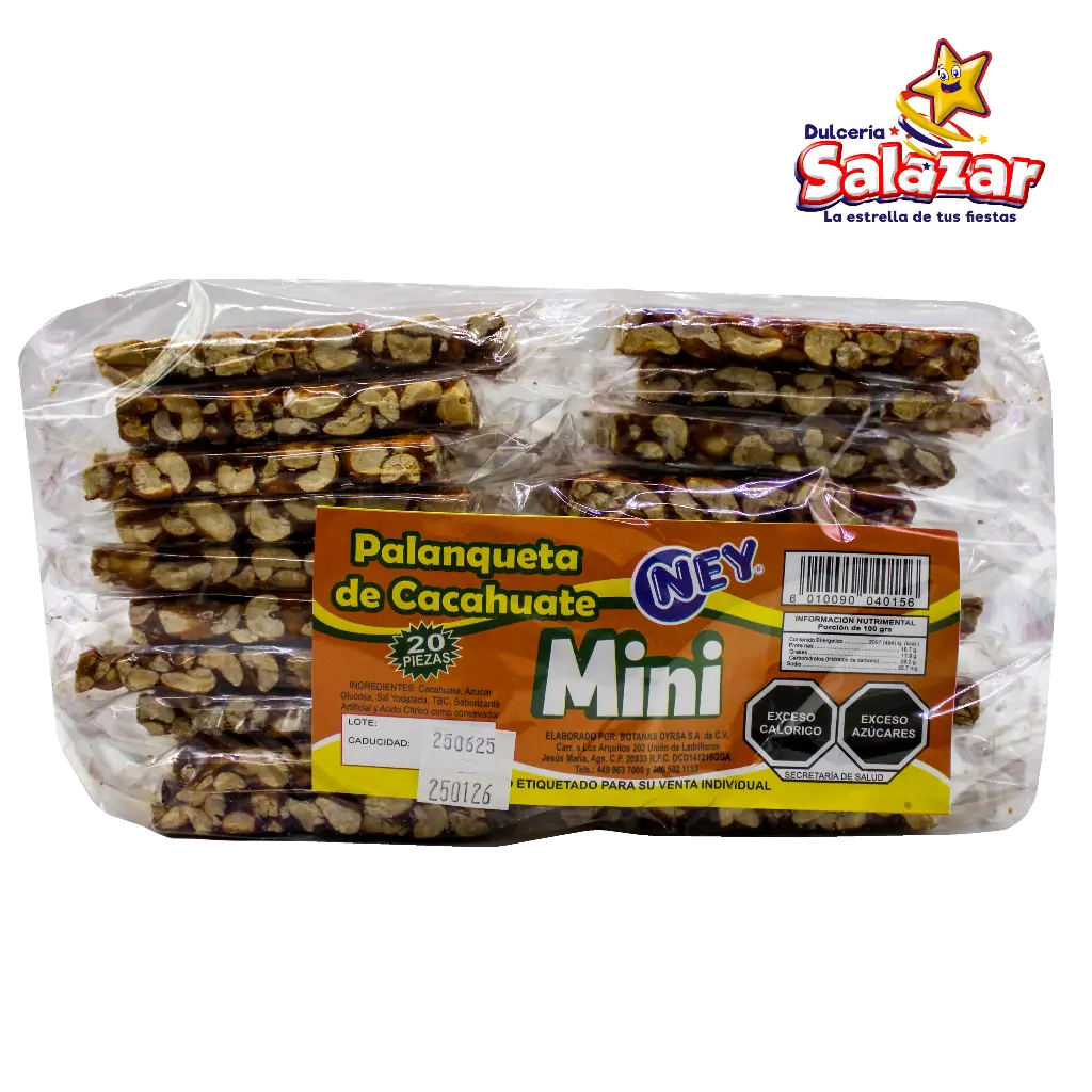 [KIP0006] PALANQUETA CACAHUATE HIROMY MINI -E.20PZA- "C/36/20"