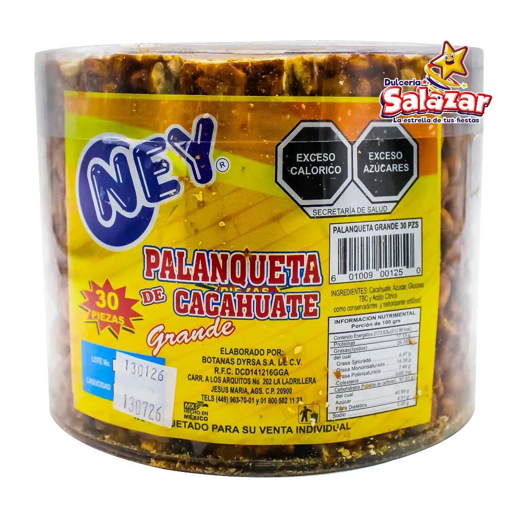 PALANQUETA CACAHUATE HIROMY NEY GRANDE -E.30PZA- "C/18/30"
