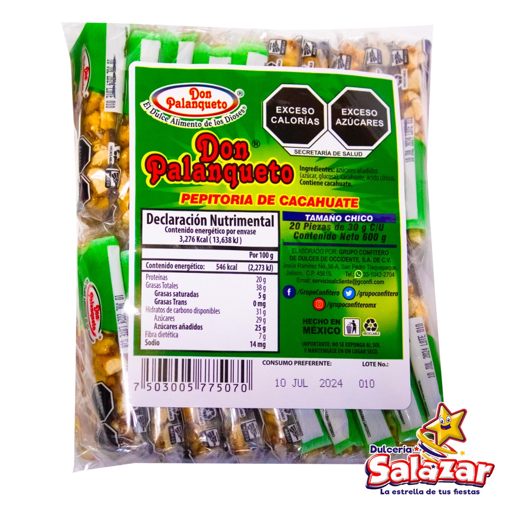 PALANQUETA DON PALANQUETO CHICO -B.600G- "C/24/20"