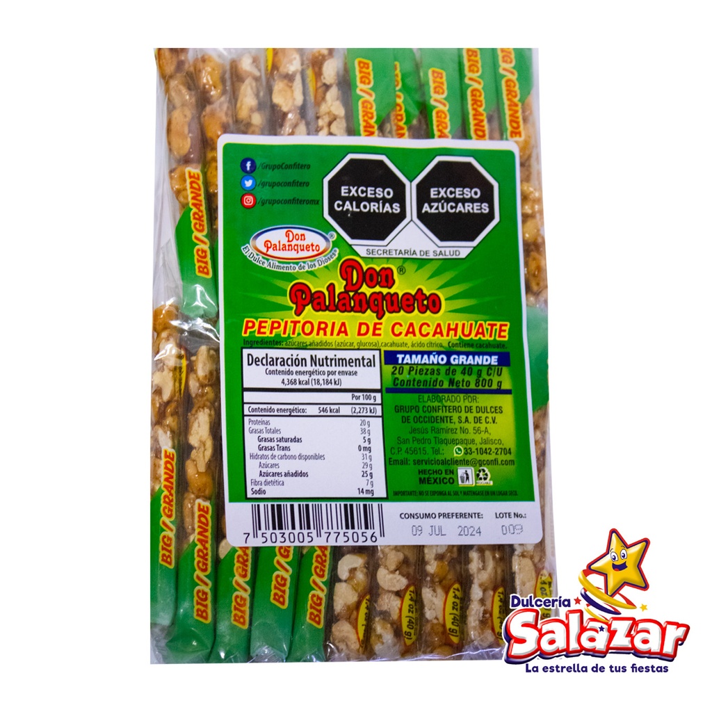 [PEZ0018] PALANQUETA DON PALANQUETO GRANDE -B.800G- "C/20/20"