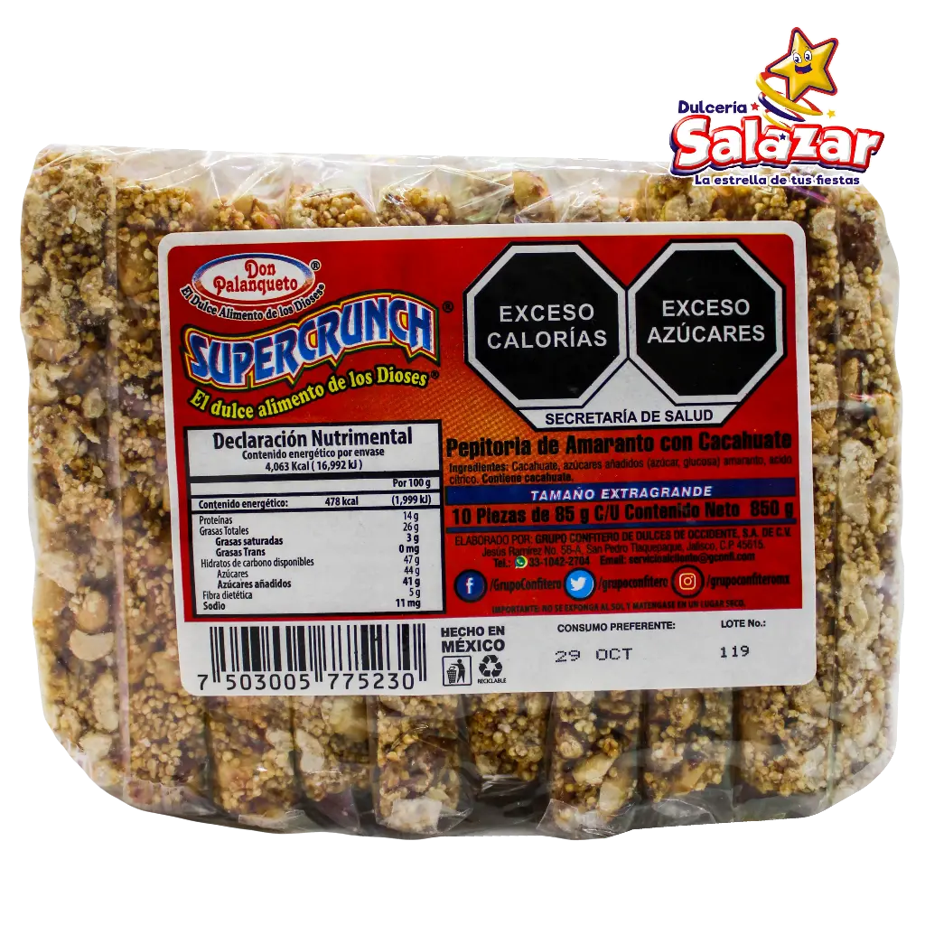 [PEZ0008] PALANQUETA SUPERCRUNCH EXTRAGDE -B.850G- "C/20/10"
