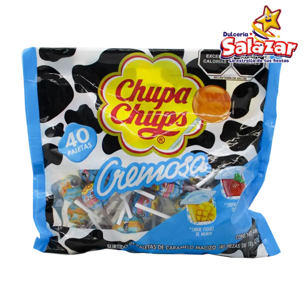 [CHU0006] PALETA CHUPA CHUPS CREMOSA DE YOGURTH AZUL -B.480G- "C/18/40"