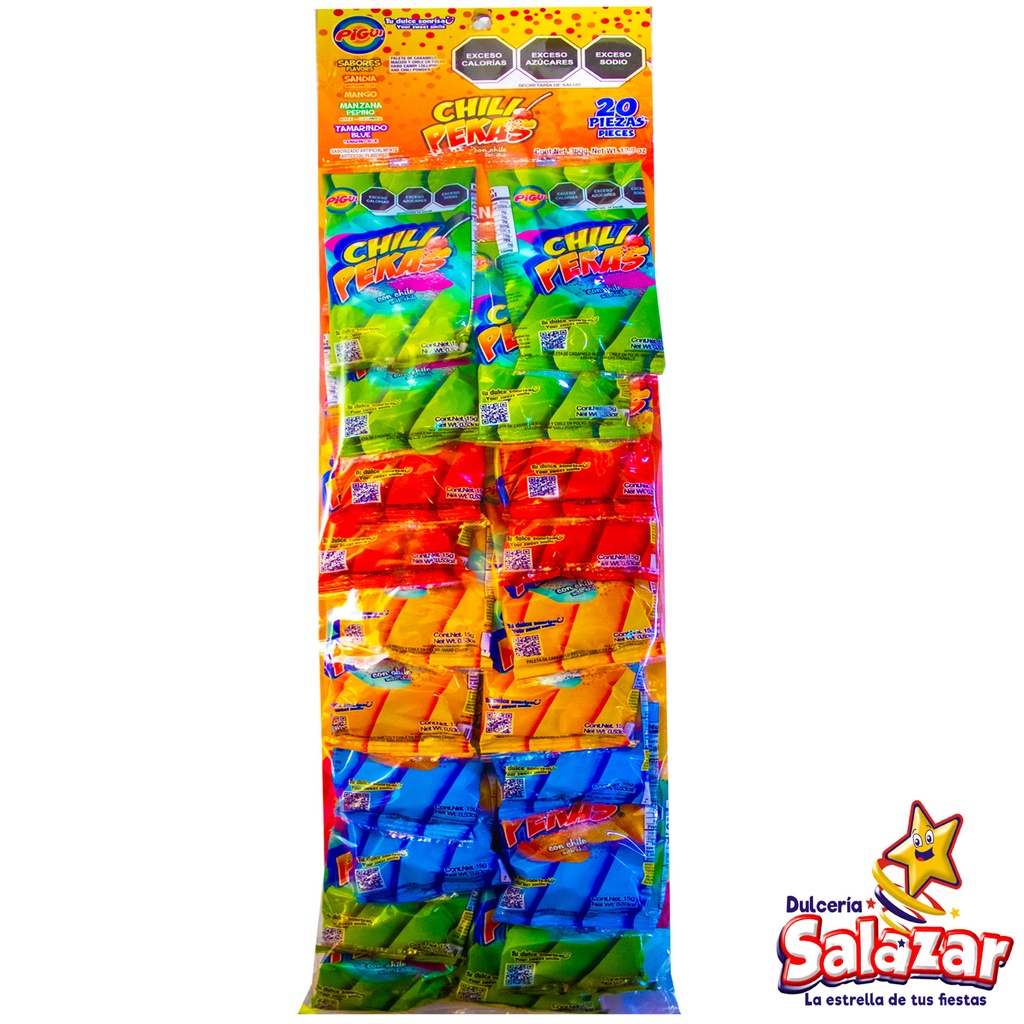[PIG0009] PALETA CHILIPEKAS C/CHILE EN POLVO PIGUI -T.360G- "C/24/20"