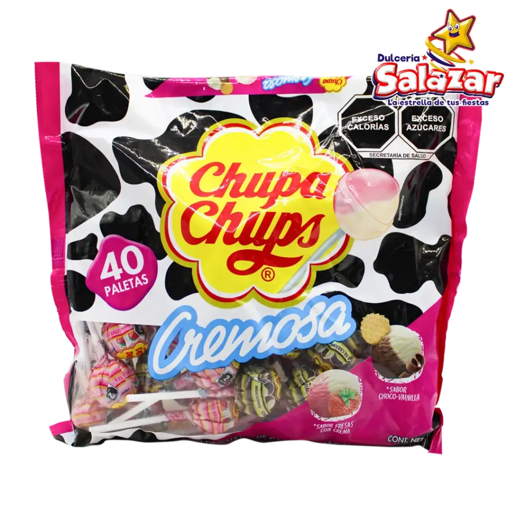 PALETA CHUPA CHUPS PALETA CREMOSA BOLSA ROSA -B.480G- "C/18/40"