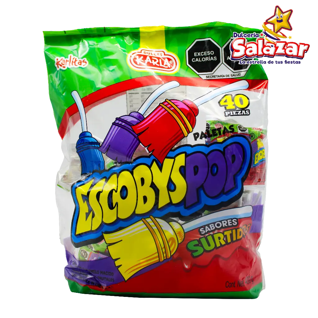 [KAR0029] PALETA ESCOBYS POP KARLA SURTIDOS -B.400G- "C/30/40"