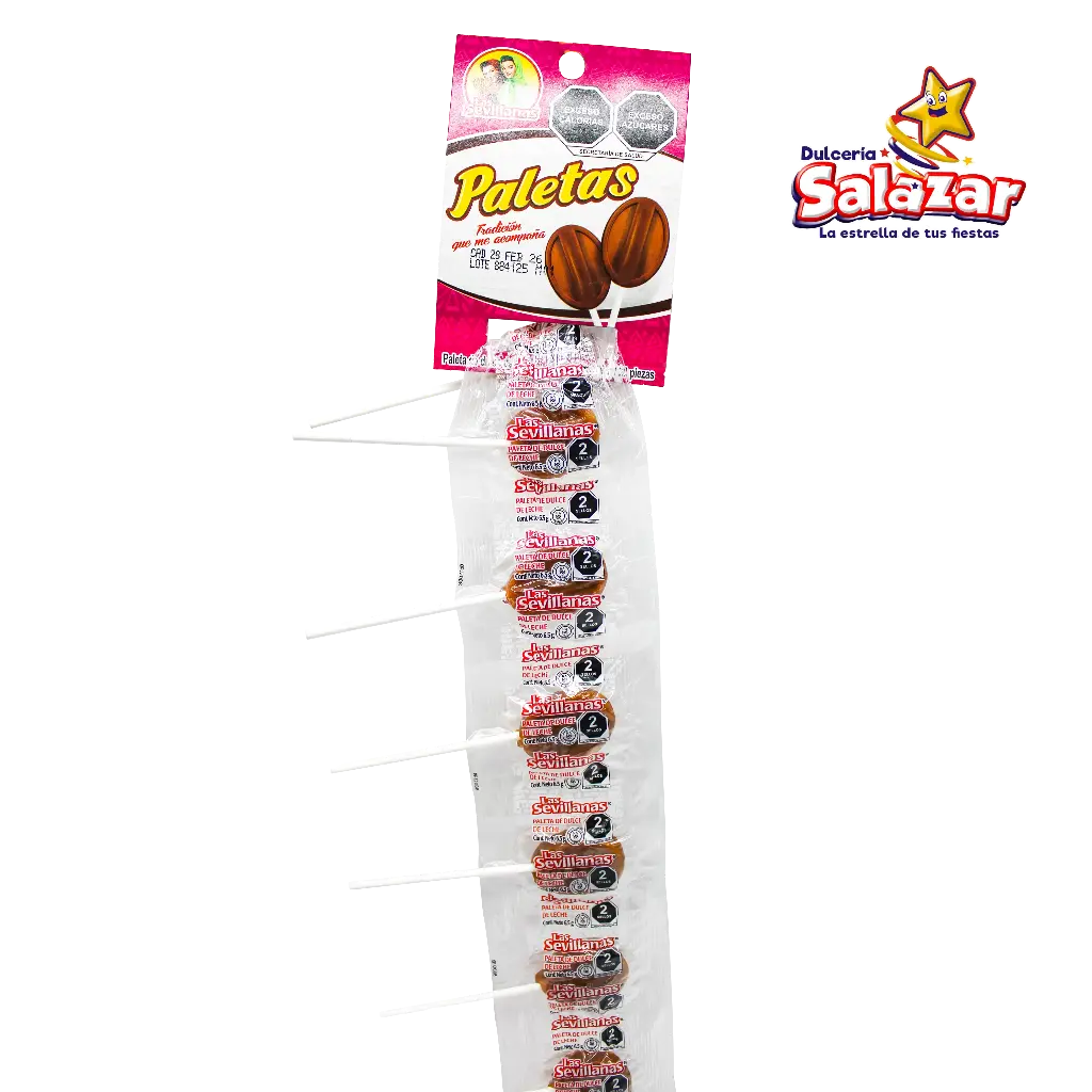 [MED0013] PALETA LECHE 6.5G SEVILLANAS -T.130G- "C/25/20"