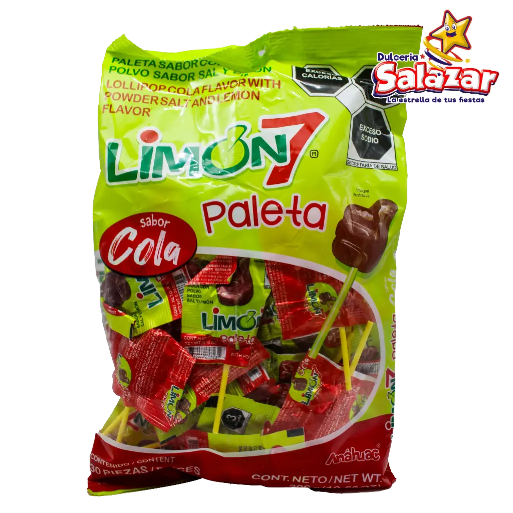 [ANA0078] PALETA LIMON 7 "COLA" BOLSA -B.300G-"C/24/30"