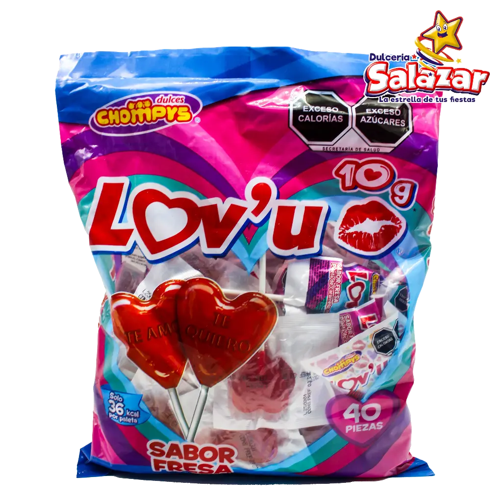 PALETA LOV'U FRESA C/CALCOMANIAS -B.400G- "C/28/40"