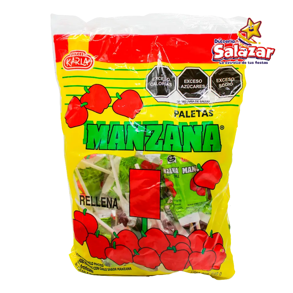 PALETA MANZANA RELLENA GRANDE KARLA -B.640G- "C/25/20"