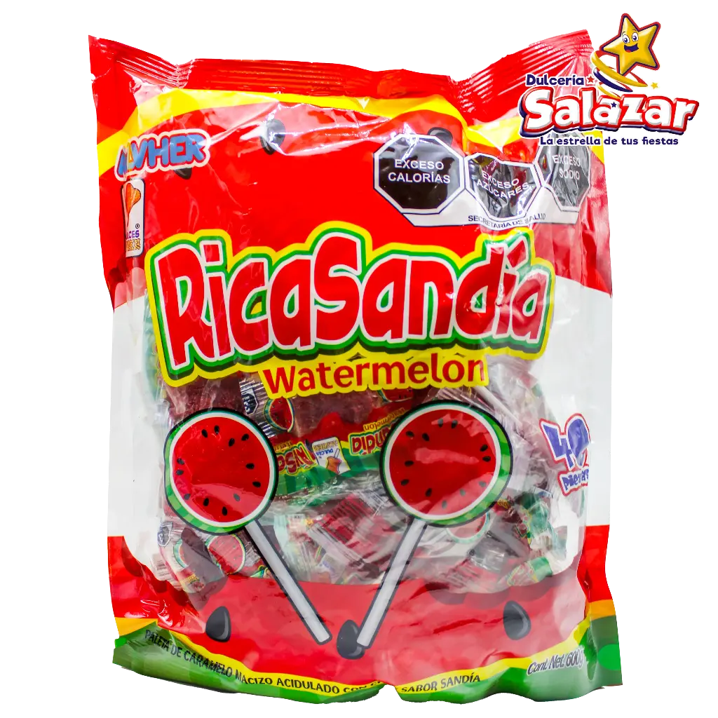 PALETA PALETA RICA SANDIA ALVHER -B.600G- "C/24/40"