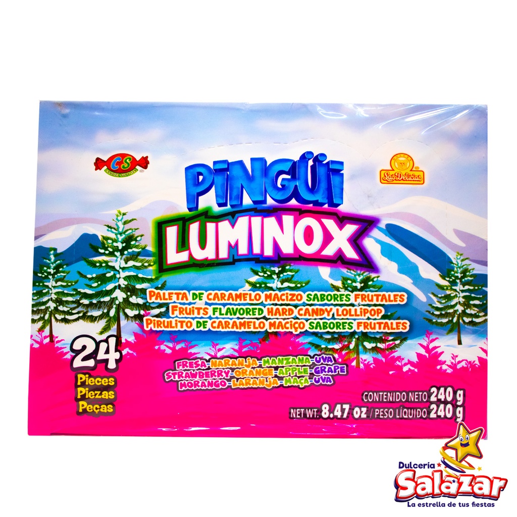 [DEL0116] PALETA PINGUI LUMINOX LAS DELICIAS -D.240G- "C/12/24"
