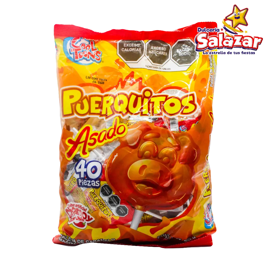 [SWT0040] PALETA PUERQUITOS ASADO COOL TOONS -B.560GR- "C/24/40"