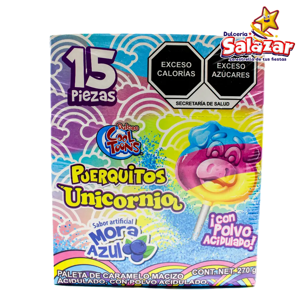 [SWT0034] PALETA PUERQUITOS UNICORNIO PALETA COOLTOONS D. -B.270G- "C/24/15"