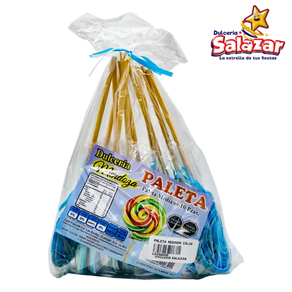 [LEOS0006] PALETA REDONDA COLORES LEOS -B.10P- "C/20/10"