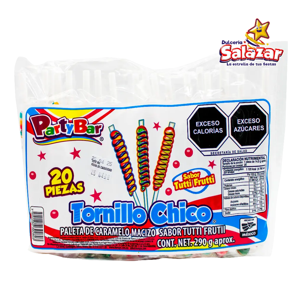 [CHY0086] PALETA TORNILLO COLORES CHICO -B.290G- "C/30/20"
