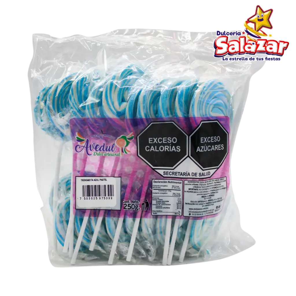 [MRC0050] PALETA TRENZADITA AZUL PASTEL AVEDUL -B.250G- "C/24/20"