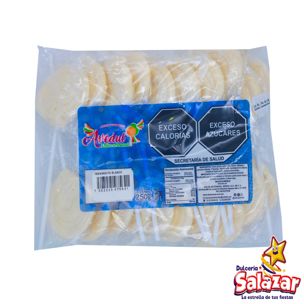 PALETA TRENZADITA BLANCO AVEDUL -B.250G- "C/24/20"